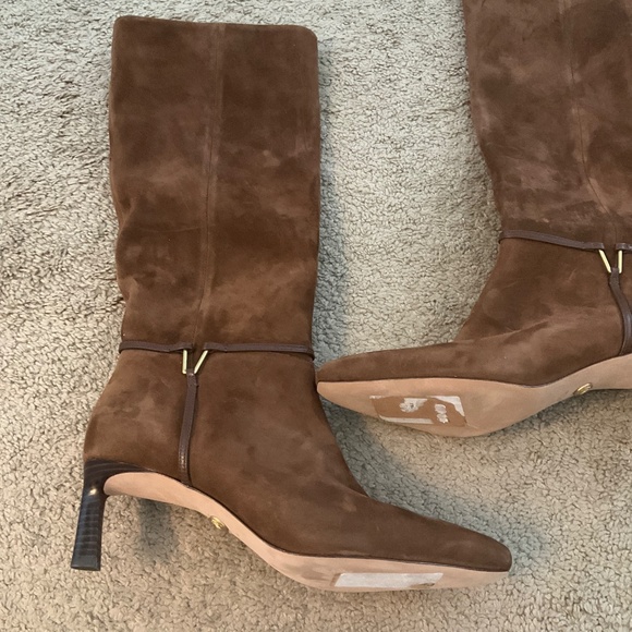 Veronica Beard Kenzie Suede High-Shaft Wide-Calf Boots - Picture 2 of 6